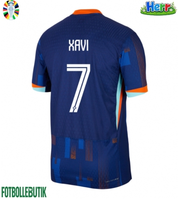 Nederländerna Xavi Simons #7 Bortatröja EM 2024 Kortärmad